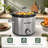 2 Qt Small Slow Cooker with 3 Adjustable Temp, Ceramic Pot, Stainless Steel, Silver