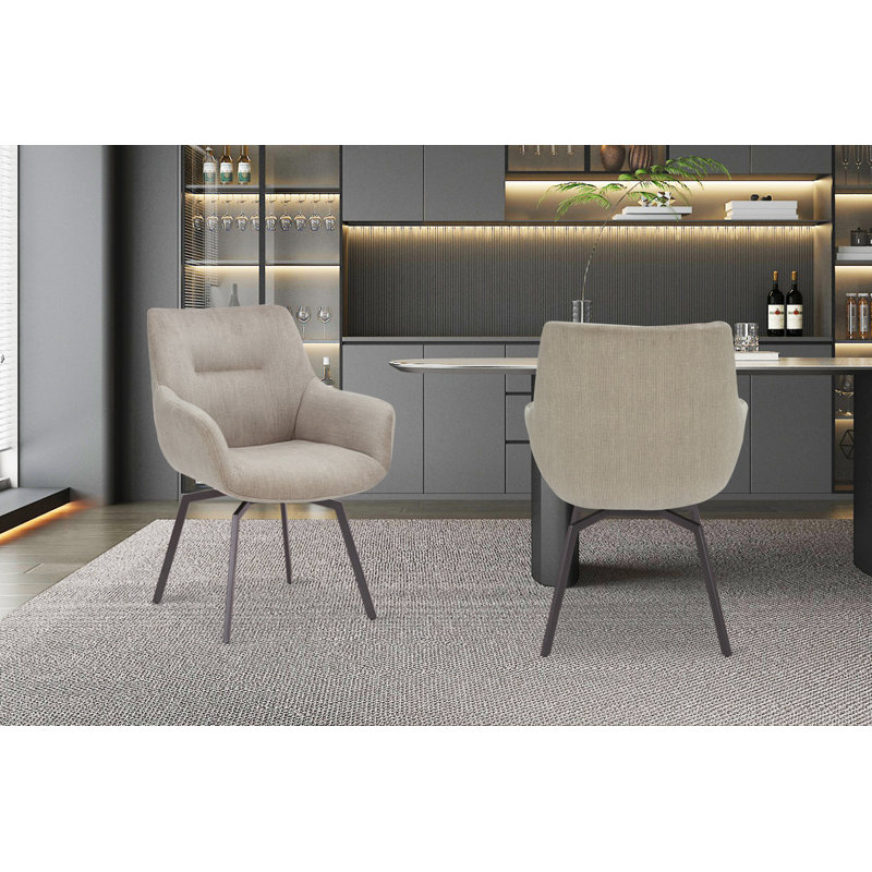 Scipio 45cm H Polyester Upholstered Armchair, Beige
