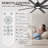 72" Large Ceiling Fan with Dimmable 3CCT LED Light and Remote, 6-Speed Reversible DC Motor