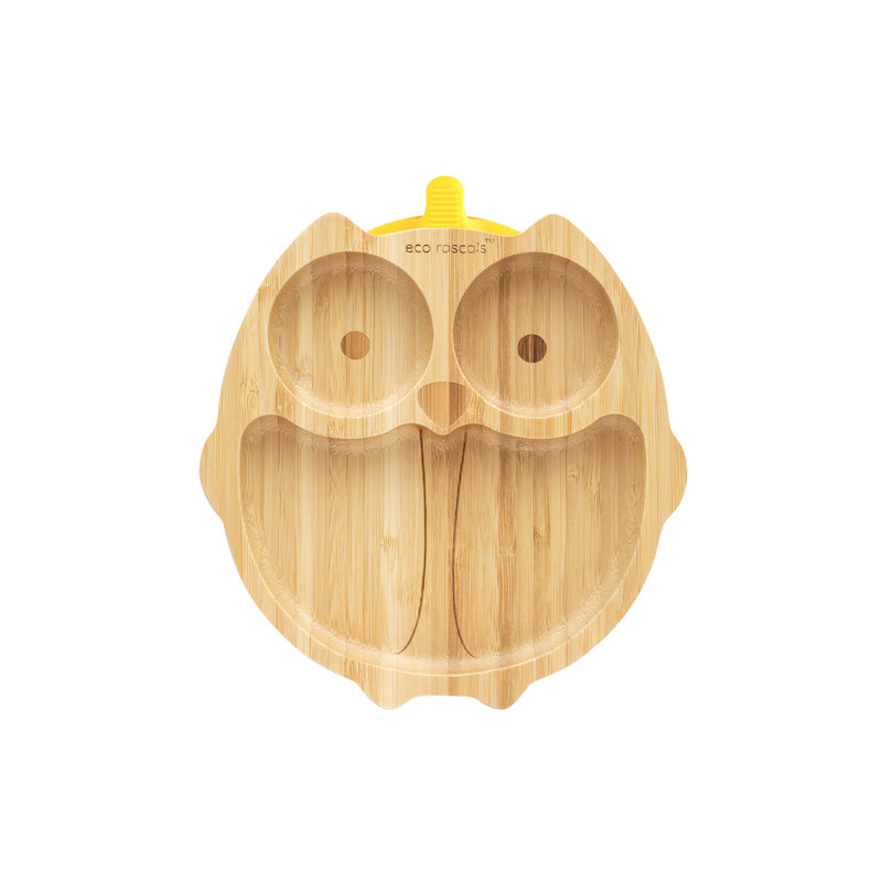 Bamboo Owl Plate, Yellow