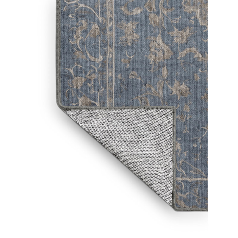 Machine Washable Gray Area Rug, Square 6'