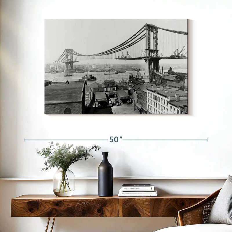 Construction du pont Lilie Manhattan, H 26 po x l 39 po