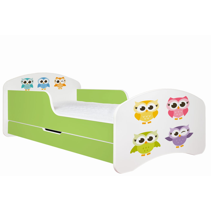 Fernando Standard with Storage Included, European Toddler (80 x 160cm), White/Green