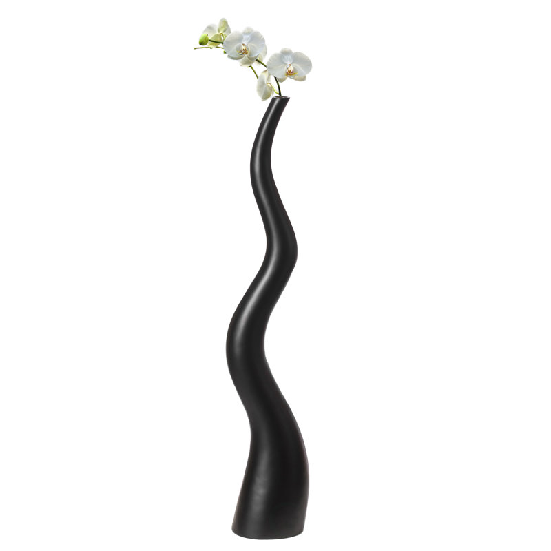 Ceramic Floor Vase, 39.5" H x 6.25" W x 6.25" D, Black