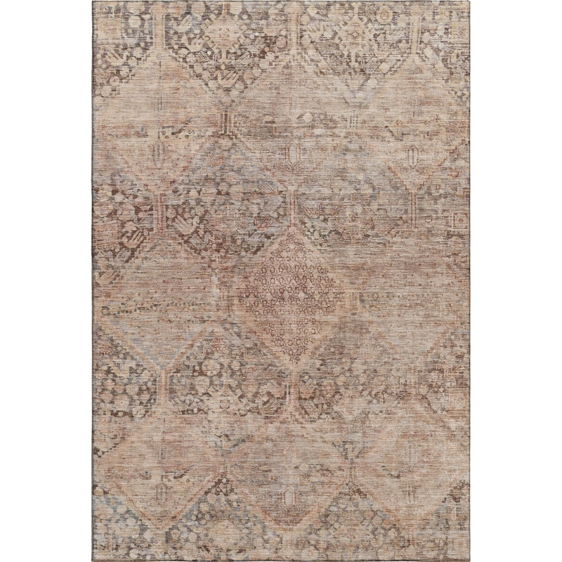 Premium Machine Washable Bucz AMF1745 Geometric Rug, Rectangle 8' x 10'