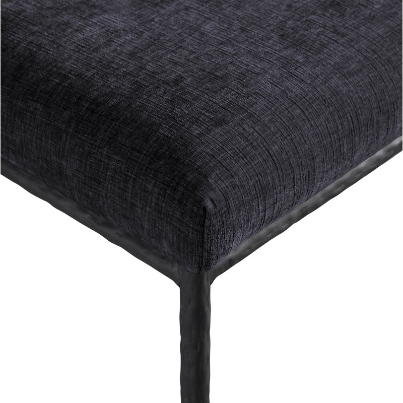 Chaise d'appoint en chenille Reeves, Noir mat, Tissu chenille noir