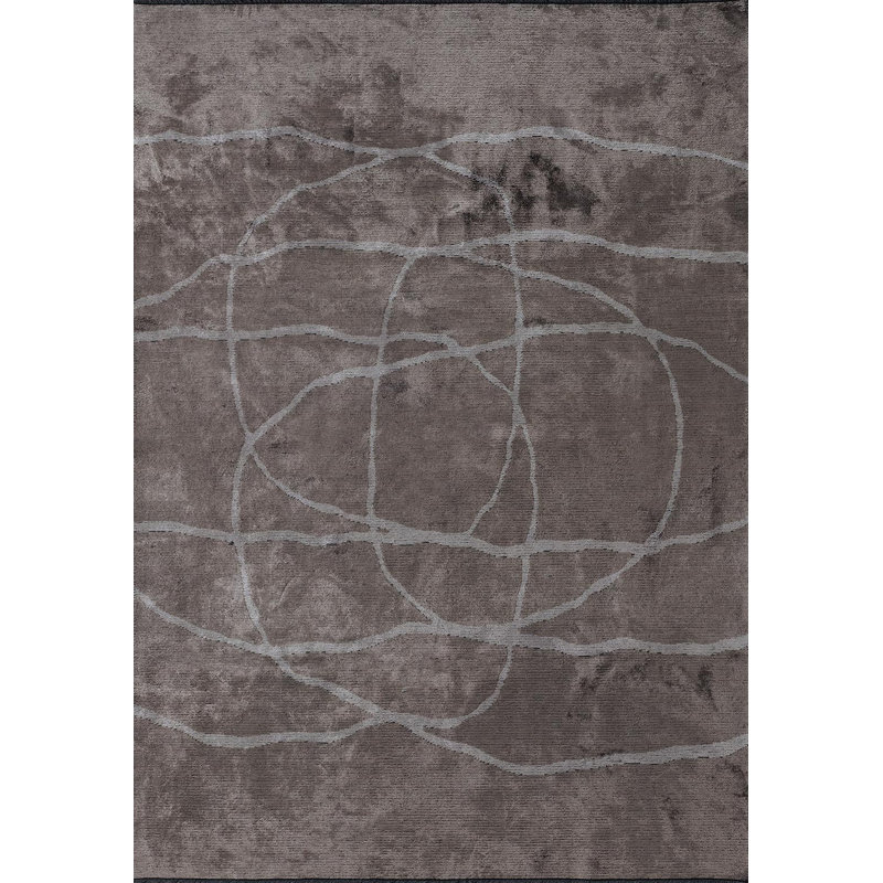 Modern Abstract Squiggly Circle, Rectangle 9'10" x 14'