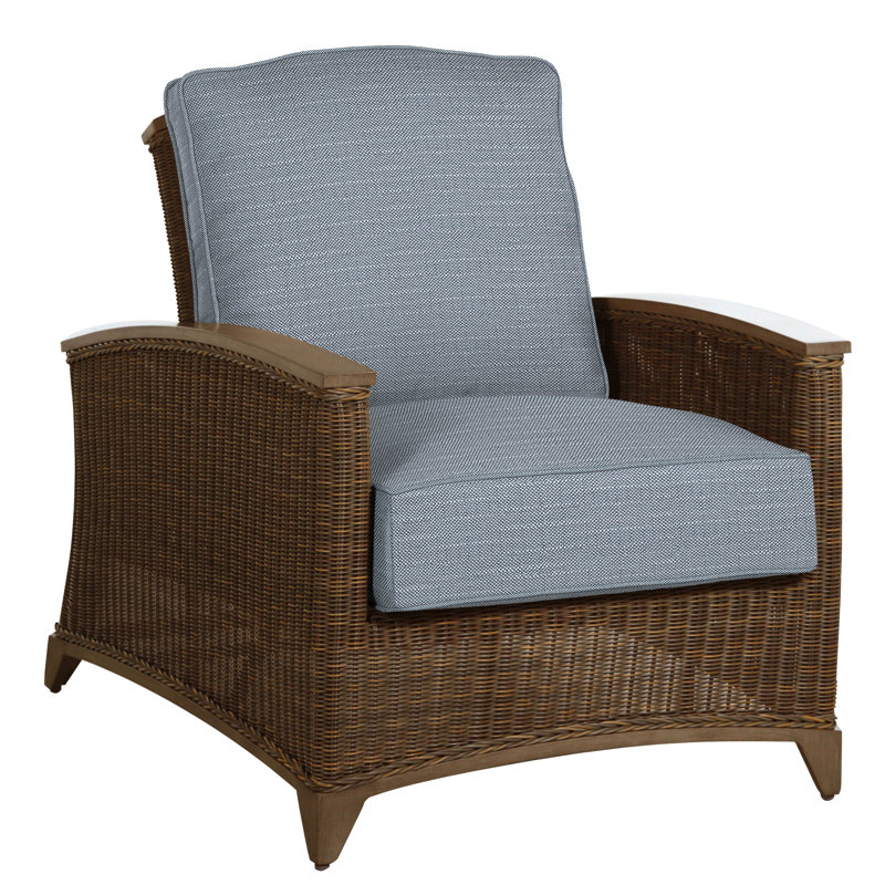 Astoria Patio Chair with Cushions, Astoria #90 Raffia/Oak, Dove Sunbrella® Linen, Welt