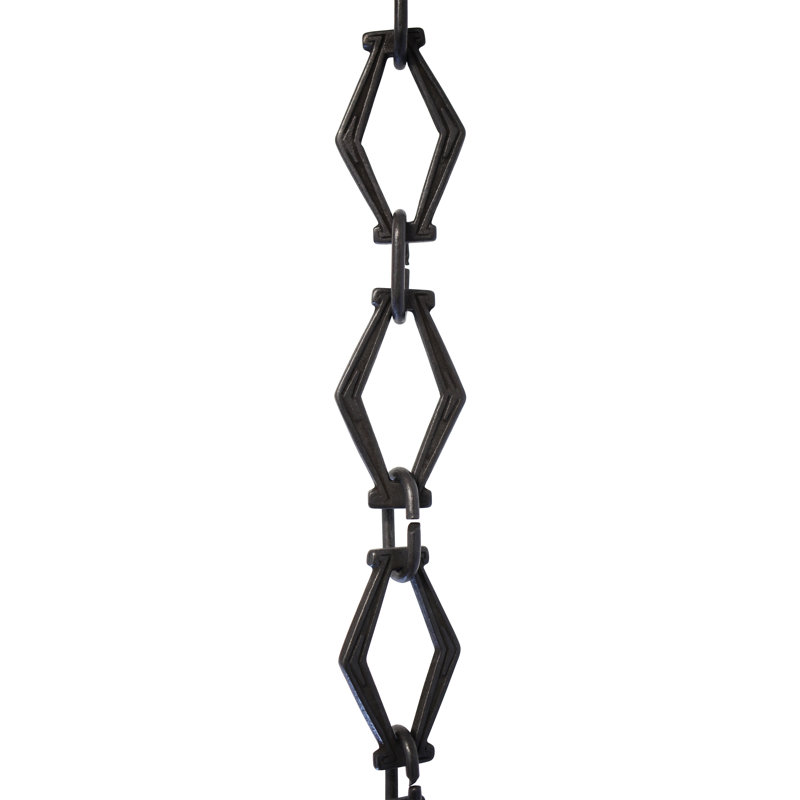 Hexagonal Un-Welded Chain or Chain Break, 36”H x 1.42”W x 0.16”D, Oil Bronzed Black