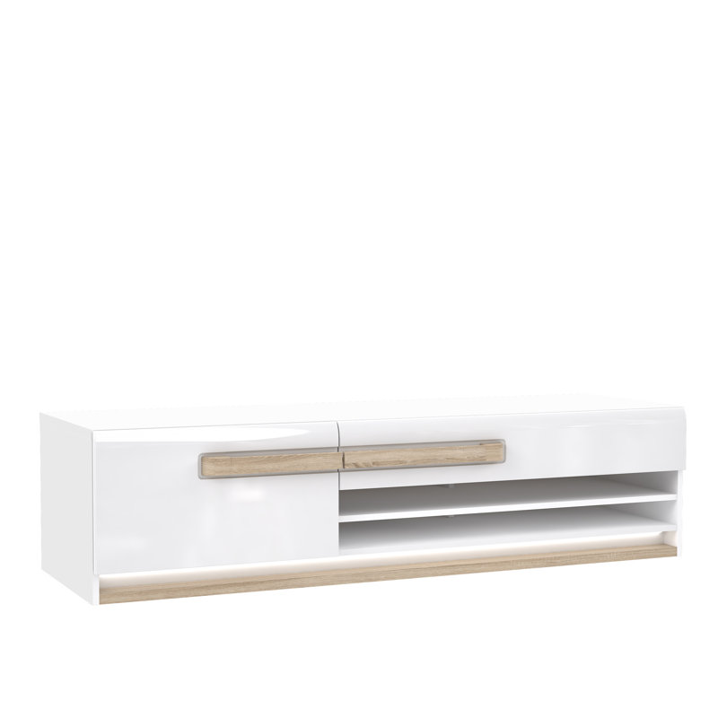 Attention Unfinished TV Stand, Oak/White, 45cm H x 140 cm W x 60 cm D