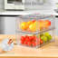 Ensemble de 6 bacs de rangement transparents empilables avec poignées - Facile à assembler pour la cuisine, le réfrigérateur, le garde-manger et la salle de bain