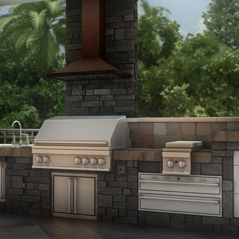 ZLINE 36" Designer Series Fingerprint Resistant Stainless Steel Convertible Vent Wall Mount Range Hood (8KBS-36)