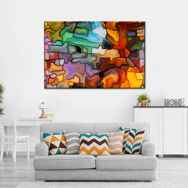 Abstract Fused Glass Canvas Print, 26" H x 39" W x 1.25" D
