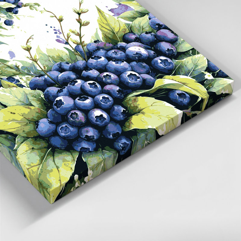 Art mural sur toile, "Fruit bleuet sauvage", H 11 po x l 14 po