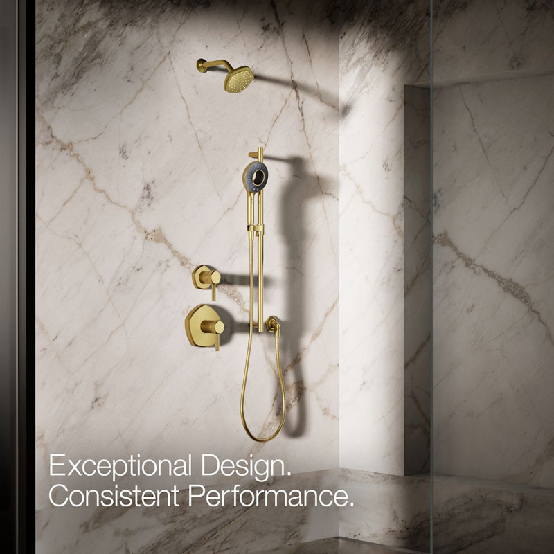 Spaviva Two-Function Handshower 2.5 GPM, Brushed Brass, 1.75 GPM