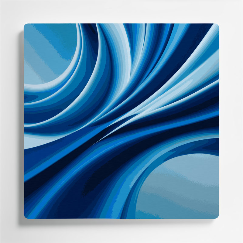 Gradient Abstract 16, art mural en métal bleu, H 16 po x l 16 po