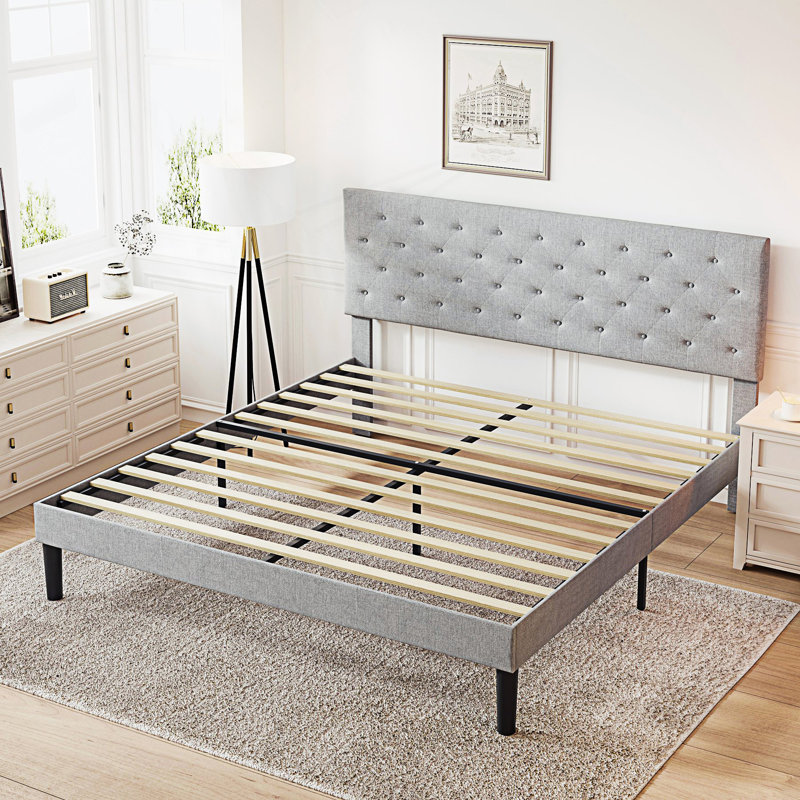 Modern Bed Frame With Adjustable Headboard