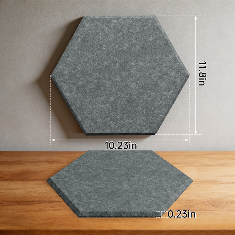Paquet de 12 panneaux muraux auto-adhésifs Hexagon, Grey