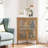 Leilla White Gold 2 Doors Corner Accent Cabinet Triangular 3-tier Storage Cabinet-1106454450