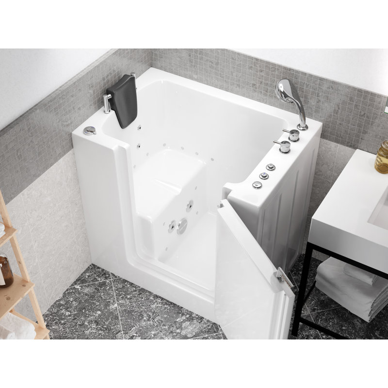 Therapeutic Tubs 31 in. x 40 in. Right Drain Quick Fill Walk-In Whirlpool and Air Tub with Powered Fast Drain in White