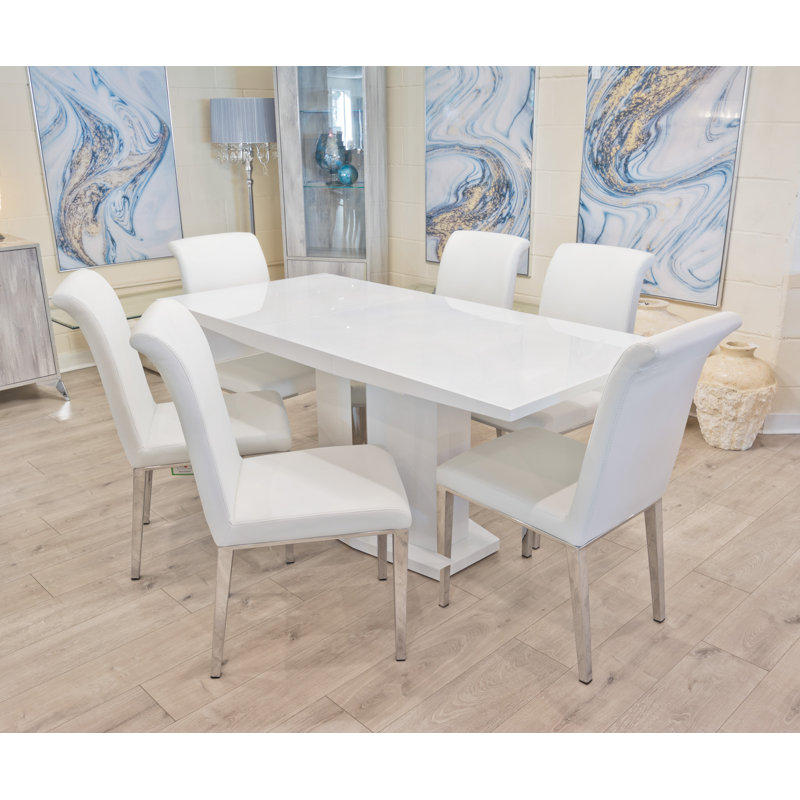 Edmunds 4 -Person Butterfly Leaf Dining Set, 6, White