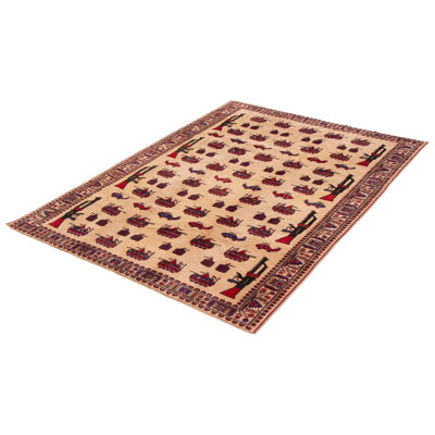 Isolde One-of-a-Kind 6'5" X 9'0" New Age Wool Area Rug in Tan