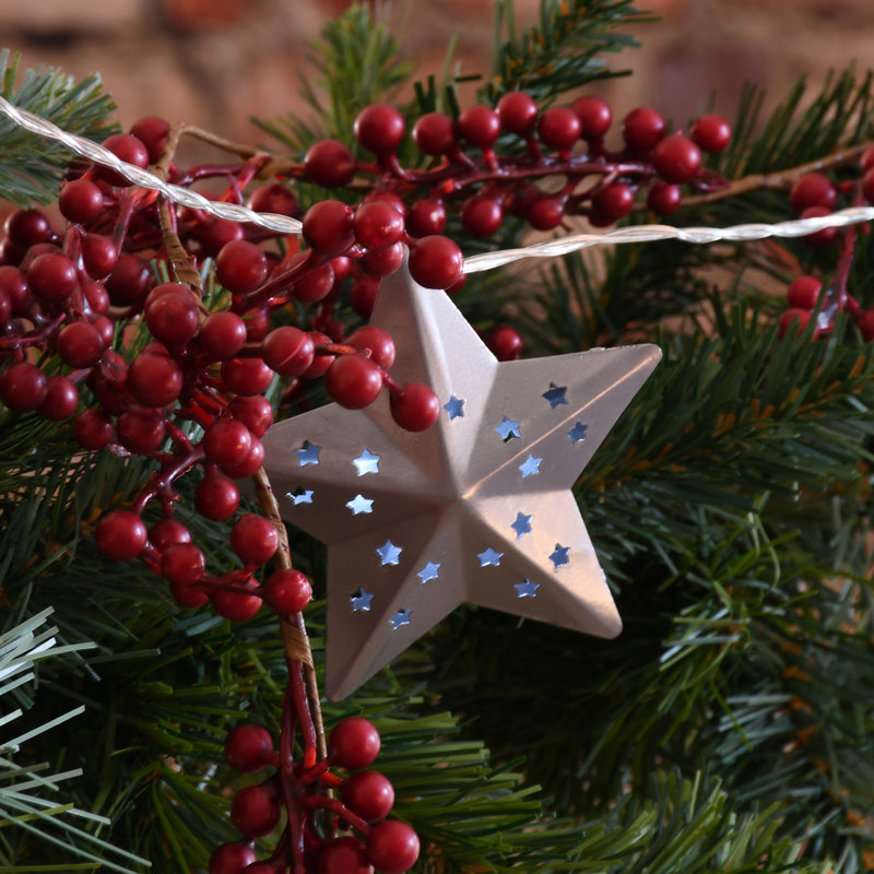 Silver Metal Star Solar String Lights, 20 Lights Silver Metal Star Solar String Lights, 20 Lights