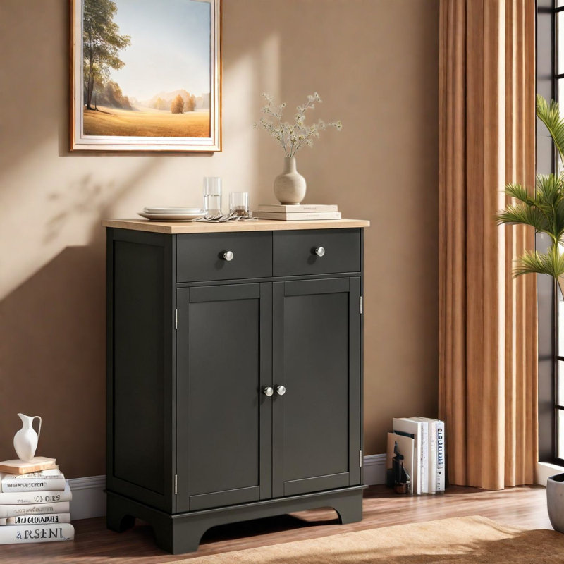 Buffets et rangement peu encombrants avec rangement, armoire en bois de 26,8 pouces, cuisine moderne
