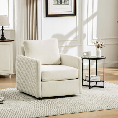 Fauteuil pivotant rembourré 29 ° l 29,5 po avec rangement caché