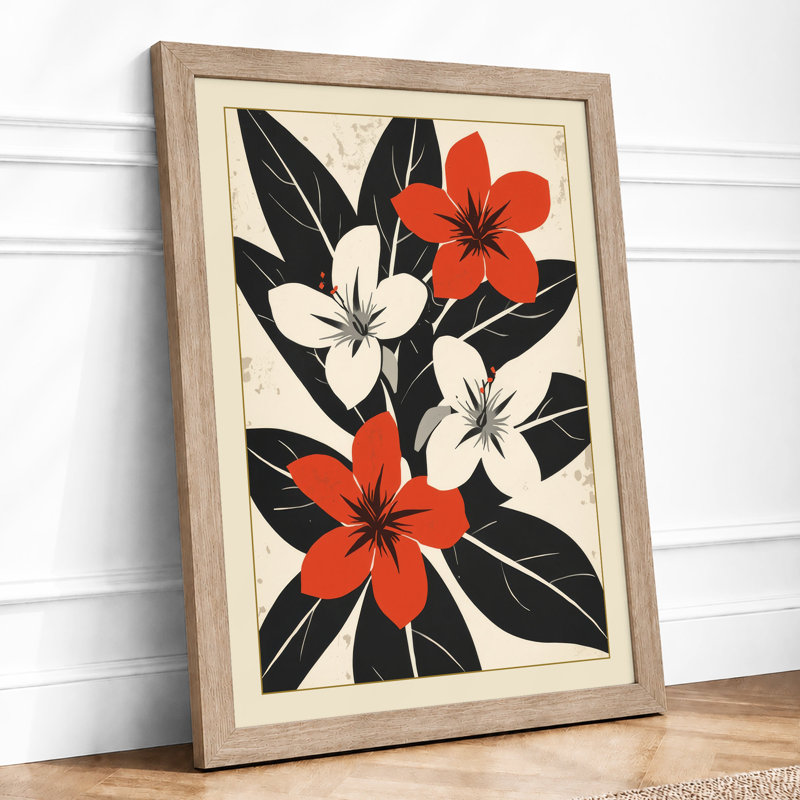Symmetry in Bloom Botanical - Framed Print, A4 - 29.7 x 21.0 cm, Oak