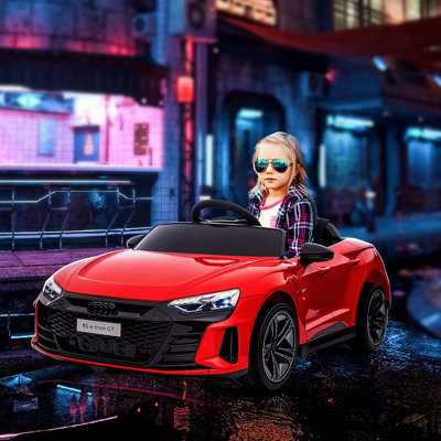 Kids Ride on Car, 12V Licensed Audi RS E-tron GT 3.1 MPH Electric Car for Kids, Ride-on Toy for Boys and Girls with Remote Control, 4 Wheels with Suspension, Horn, Music, Lights, Red