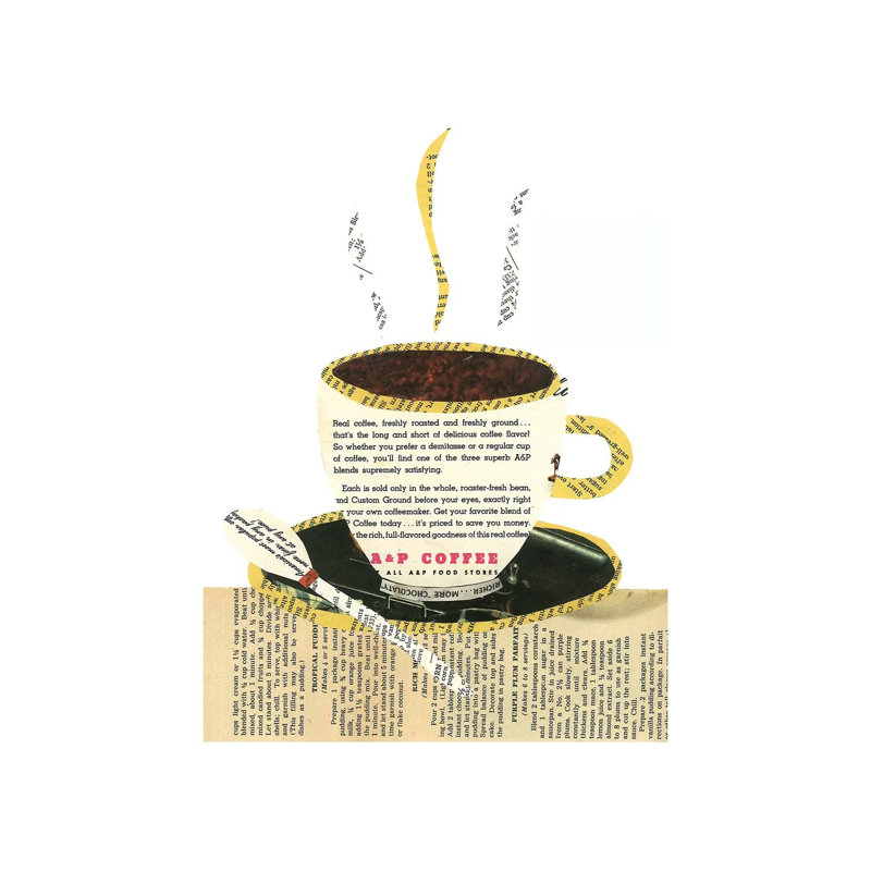 «Coffee Cup» par Paper Cutz, impression sur toile tendue, H 12 po x l 8 po x P 0,75 po