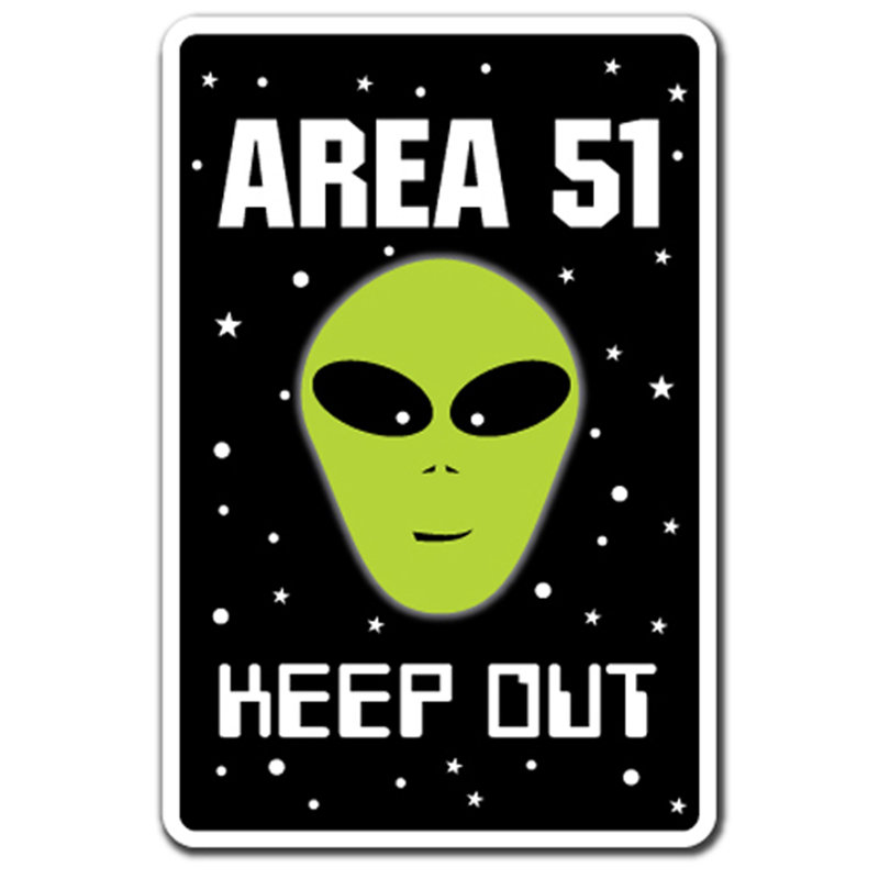 Beanland Beware Of Zone 51, panneau rustique, H 3,5 po x l 5 po x P 0,1 po