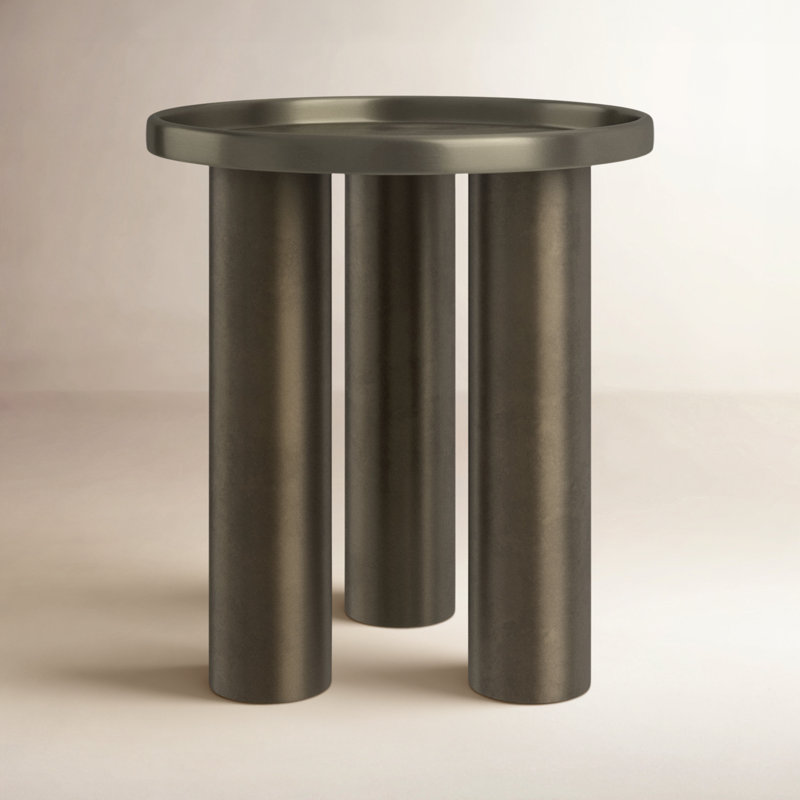 Sofia End Table, Industrial Nickel