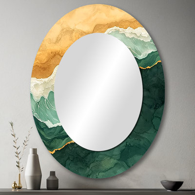 Miroir mural Emerald Beach Areal View II - Vert