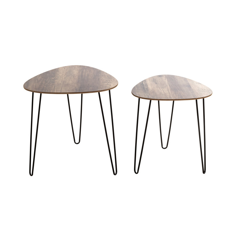 Hueramo 2 Piece Side Table Set, Oak