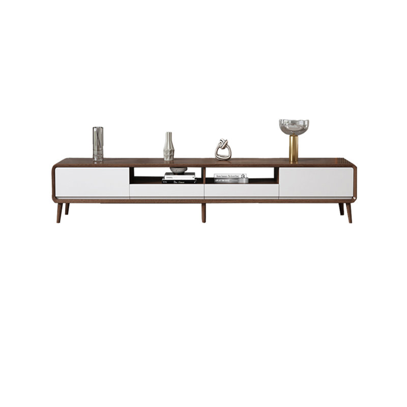 Meuble télé Nordic, H 16,93 po x L 78,74 po x l 15,75 po, Brun / Blanc