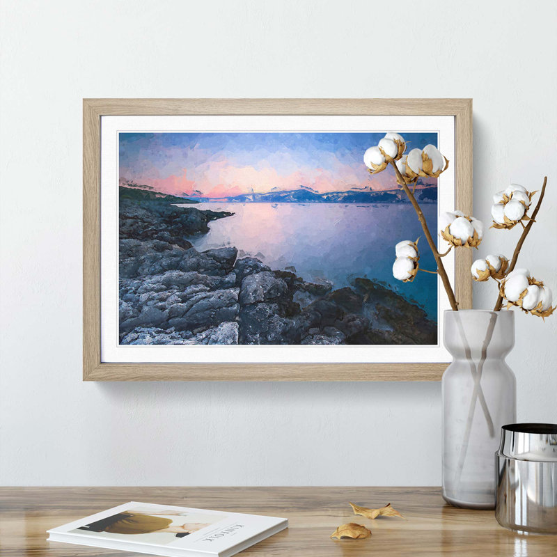 Premantura in Istria Croatia in Abstract - Framed Print, Oak, 60cm H x 91cm W x 2cm D