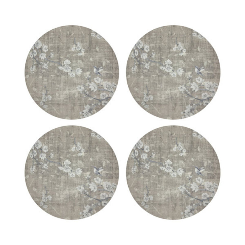 Blossom Fantasia Pebble 16" Vinyl Placemat, French Gray