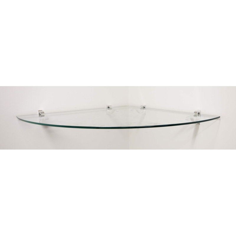 Arriella Glass Corner Shelf, Chrome