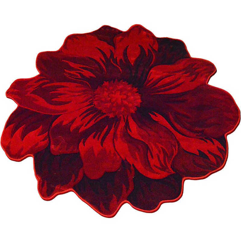 Tapis à motif floral rouge Kunzler, Nouveauté 5 pi 3 po