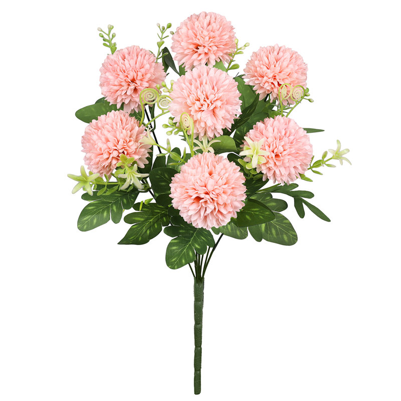 Pom Pom Mum Flower, Rose / vert