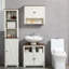 Armoire de salle de bain sous le lavabo, décor, blanc, double porte, rangement pour lavabo peu encombrant, blanc avec