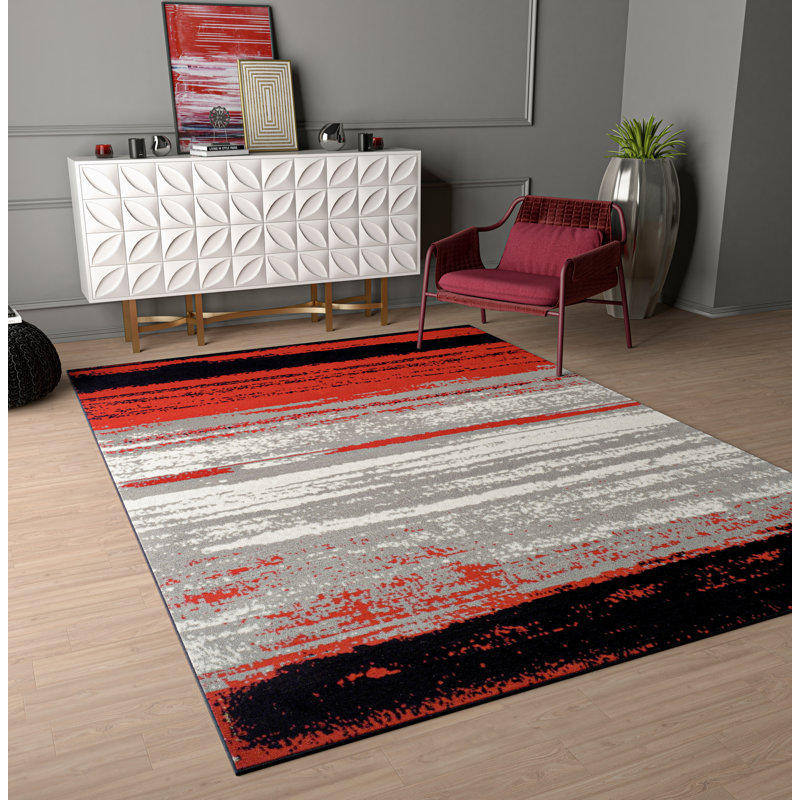 Tapis modernes Mcnab 95 pour le salon, Rectangle 2 pi x 3 pi