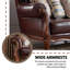 Fauteuil de princesse en cuir vin rouge 74,8 po de style américain et bois massif