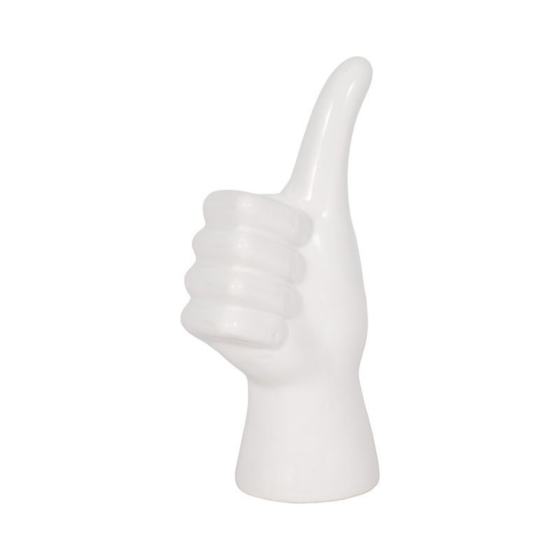 Thumbs Up Hand Sculpture, White