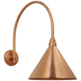 Thomas O'Brien, "Academy 19.5" Arched Mack Barn Light in Soft Copper with 9" Conical Savannah Shade