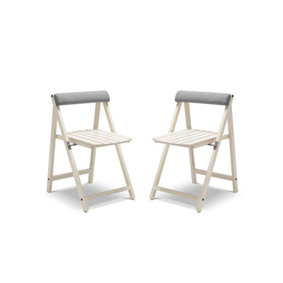 Calme Jardin Foldable Outdoor Patio Dining Side Chair with Cushion