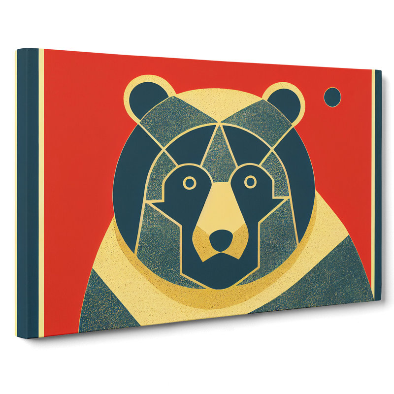 Deco Bear - Wrapped Canvas, 50cm H x 76cm W x 3cm D