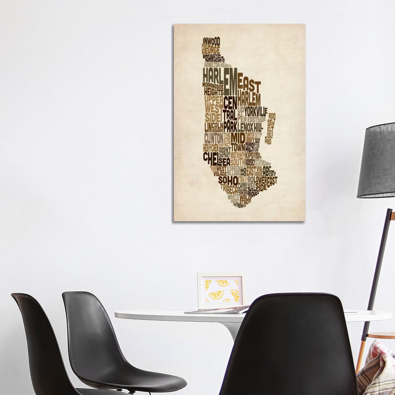 New York Map III by Michael Tompsett - Wrapped Canvas Print, 101.6 cm H x 66.04 cm W x 1.91 cm D